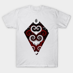 Diamond and curls spotted red T-Shirt